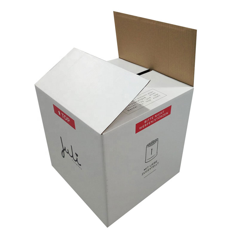 White Kraft Corrugated Cardboard Carton Shipping Box With Custom Logo
