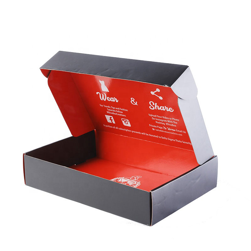 Black Corrugated Mailer Box With Custom Logo
