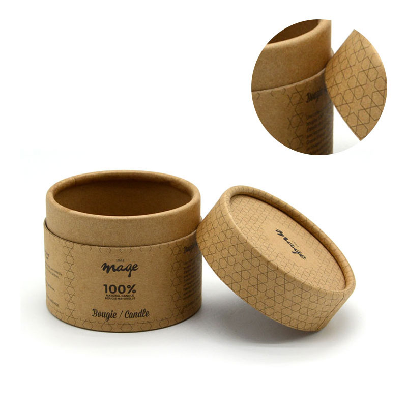 Candle Packaging Gift Round Kraft Paper Box With Lid