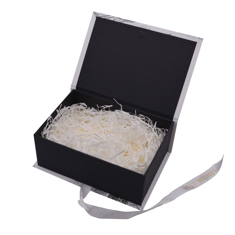 Custom Gift Packaging Foldable Magnetic Gift Box With Ribbon Closure