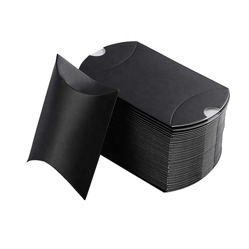 Recyclable Christmas Black Kraft Pillow Box