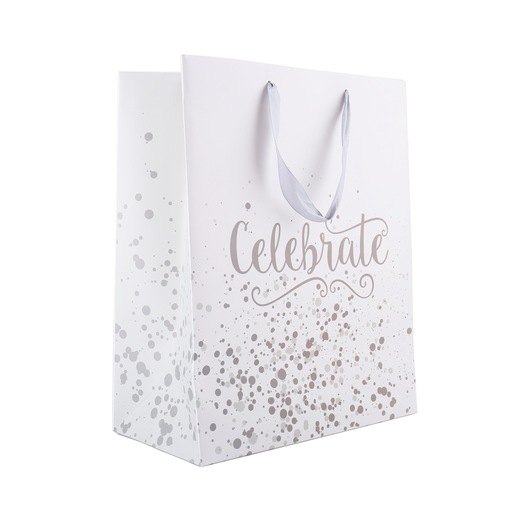 Custom Logo Cloth White Art Paper Bag With Handle