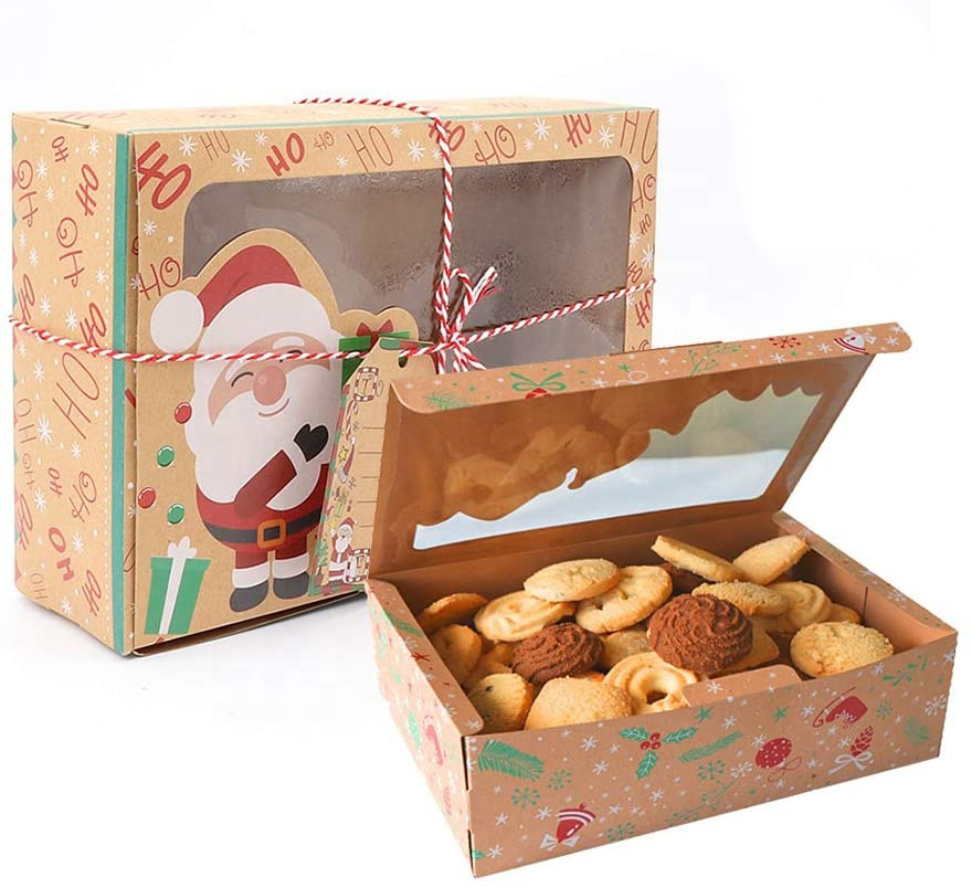 Cookie Bakery Gift Kraft Paper Large Christmas Candy packing Box