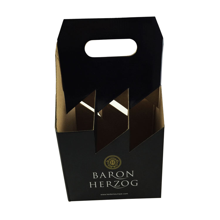 Custom Printed Paper Cardboard Beer Pack Box Corrugated Wine Box With Handle