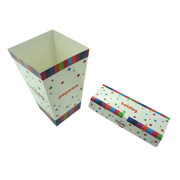 Customized Logo Food Grade Popcorn Box Paper Folding Popcorn Packaging Box