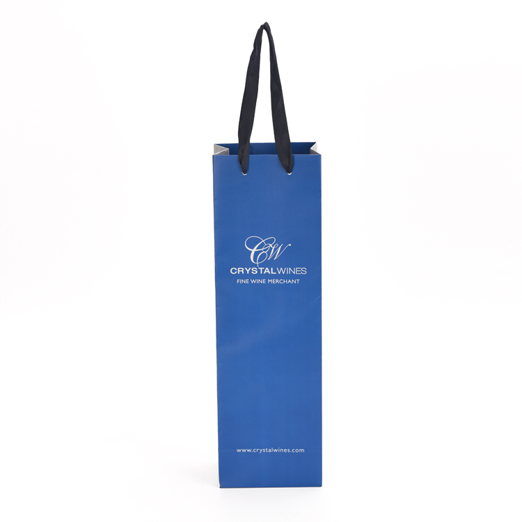 Gift Carry Packaging Single Wine Bottle Art Paper Bag For Wine Packing